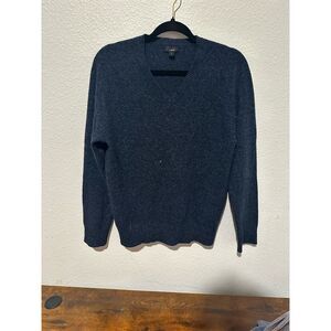 J. Crew Men's V-Neck Sweater Gray Pullover Size M Slim Fit Casual